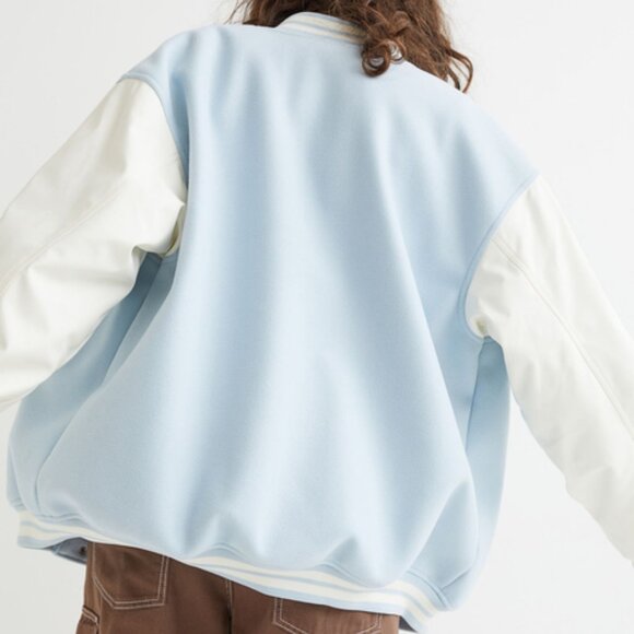 New H&M Divided Blue and White Varsity Jacket - Picture 4 of 4